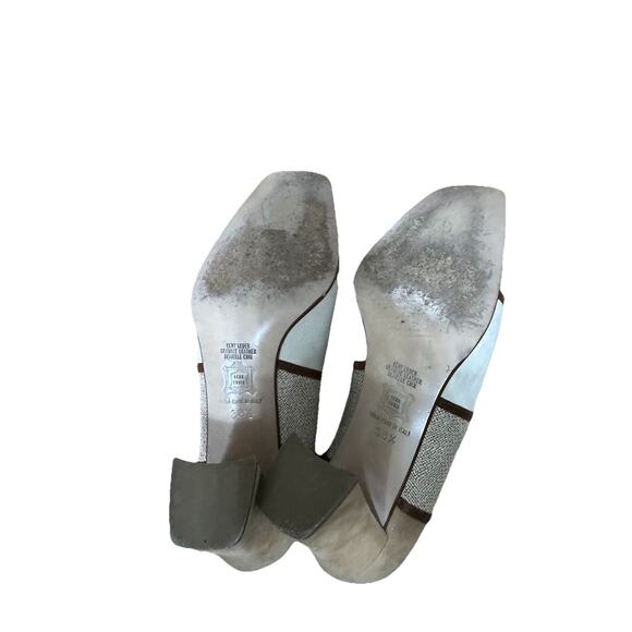 HEYRAUD Women’s Brown Suede Square Toe Platform Heels Shoes Size 38 1/2 (8.5) US - Picture 6 of 6